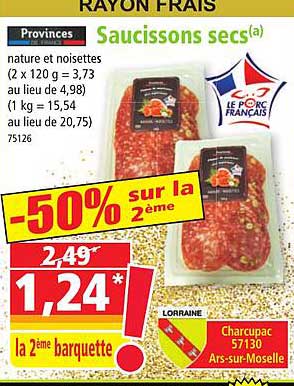 saucissons secs provinces