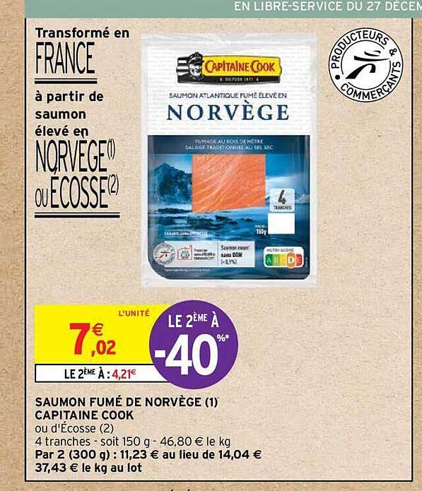 saumon fumé de norvège capitaine cook