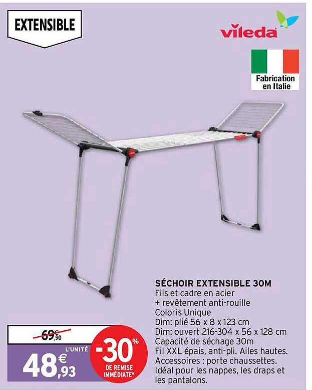 séchoir extensible 30m vileda