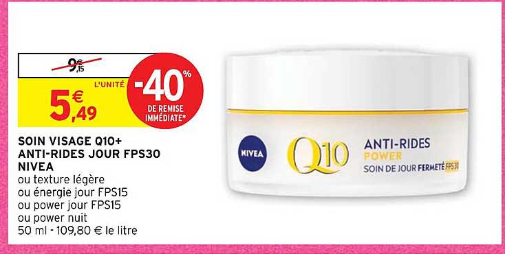 soin visage q10+ anti-rides jour fps30 nivea