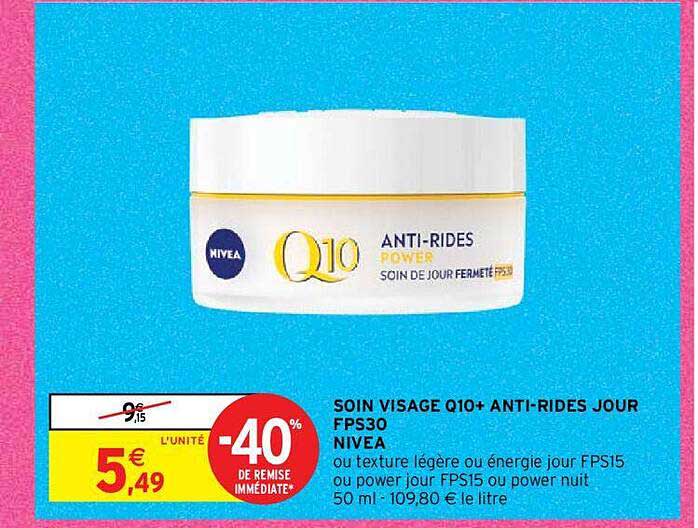 soin visage q10+ anti-rides jour fps30 nivea