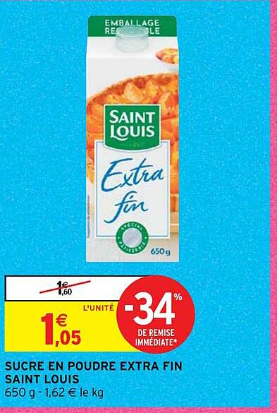 sucre en poudre extra fin saint louis