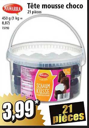 Tête Mousse Choco 21 Pièces Nawarra