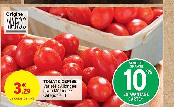 tomate cerise allongée et/ou mélangée