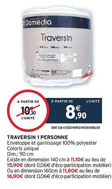 Traversin 1 Personne