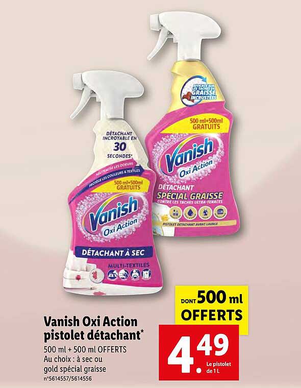 vanish oxi action pistolet détachant