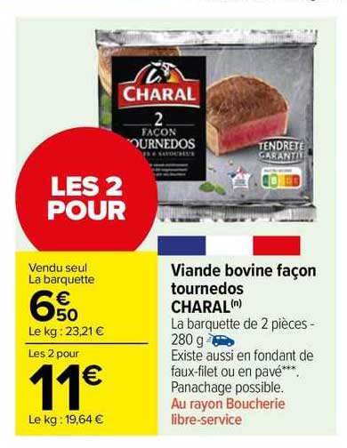 viande bovine façon tournedos charal