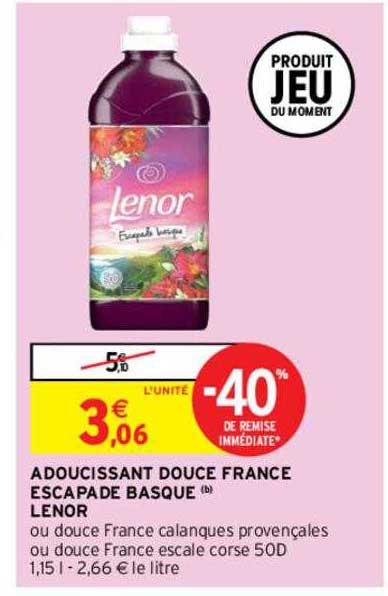 adoucissant douce france escapade basque "lenor"