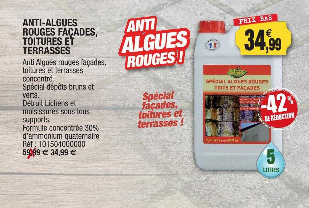 Anti-algues Rouges Façades, Toitures Et Terrasses Anti-algues Rouges Façades, Toitures Et Terrasses