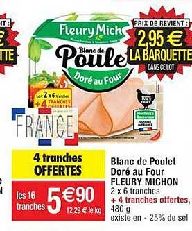 blanc de poulet doré au four fleury michon