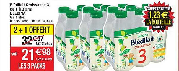 blédilait croissance 3 de 1 à 3 ans blédina