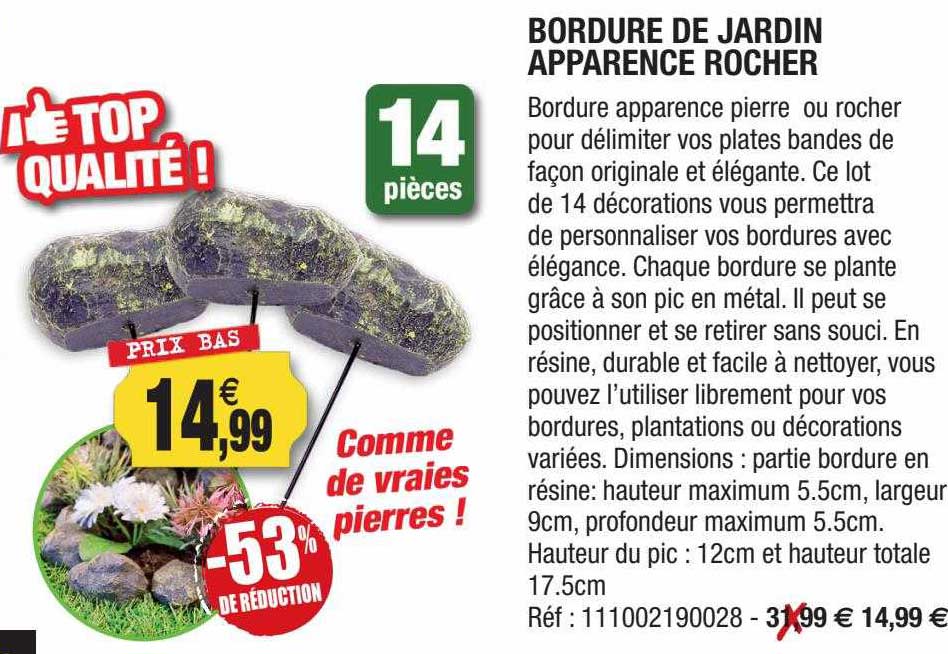 bordure de jardin apparence rocher