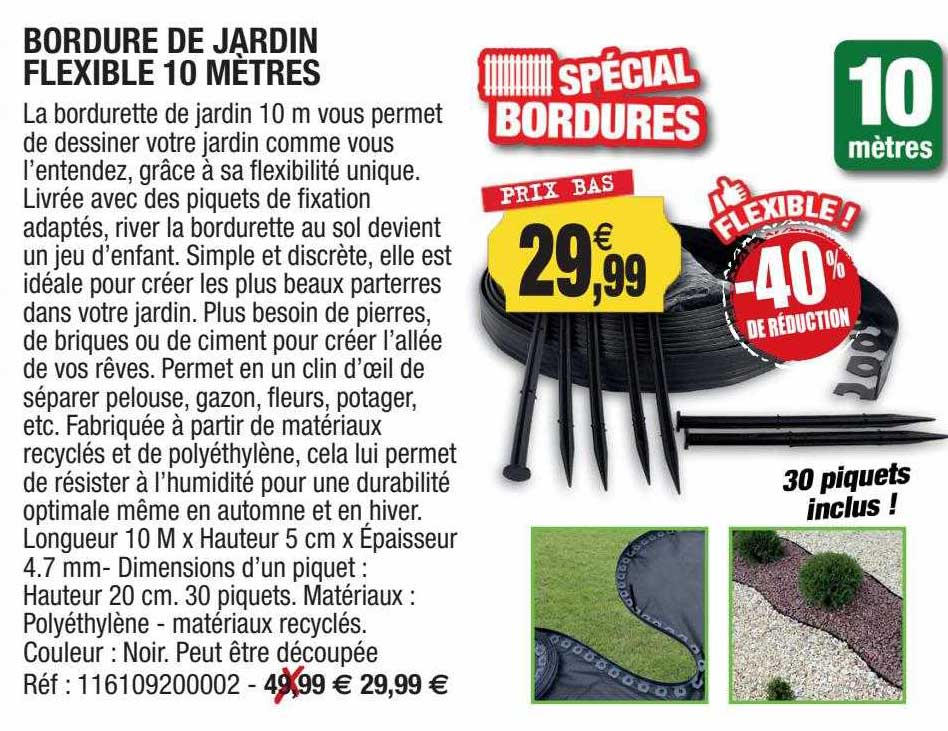 bordure de jardin flexible 10 mètres