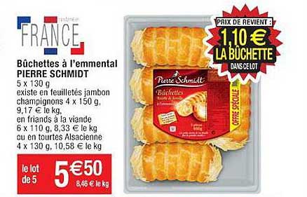 bûchettes à l'emmental pierre schmidt