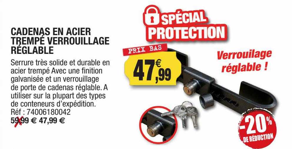 cadenas en acier trempé verrouillage réglable