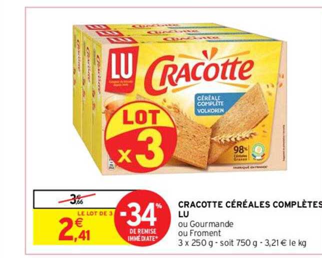 cracotte céréales complètes lu