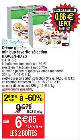 crème glacée minicup favorite sélection haagen-dazs