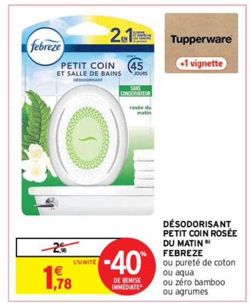 désodorisant petit coin rosée du matin febreze