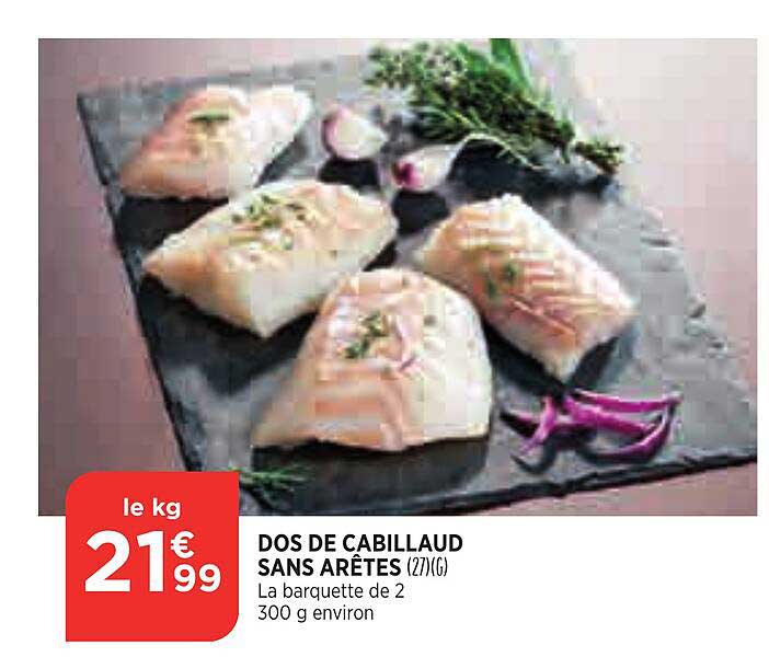 dos de cabillaud sans arêtes