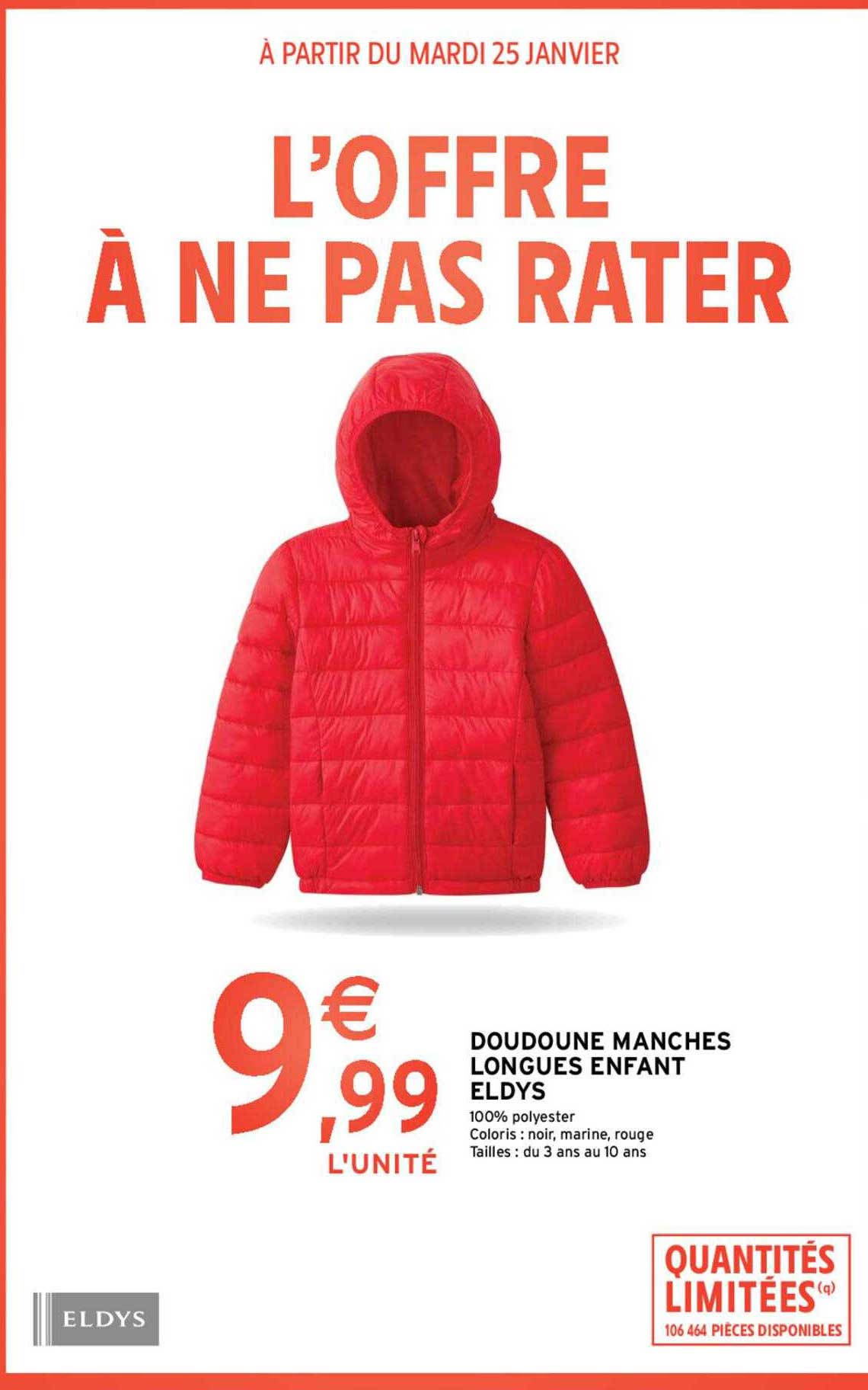 doudoune manches longues enfant eldys