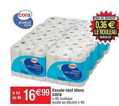 essuie-tout blanc cora