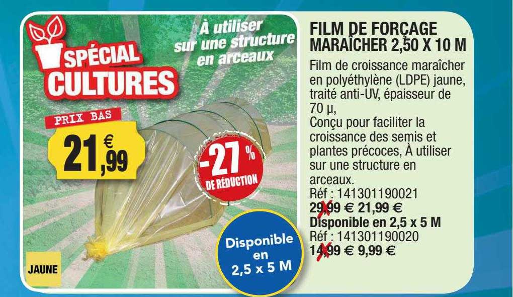 Film De Forçage Maraîcher 2,50 X 10 M