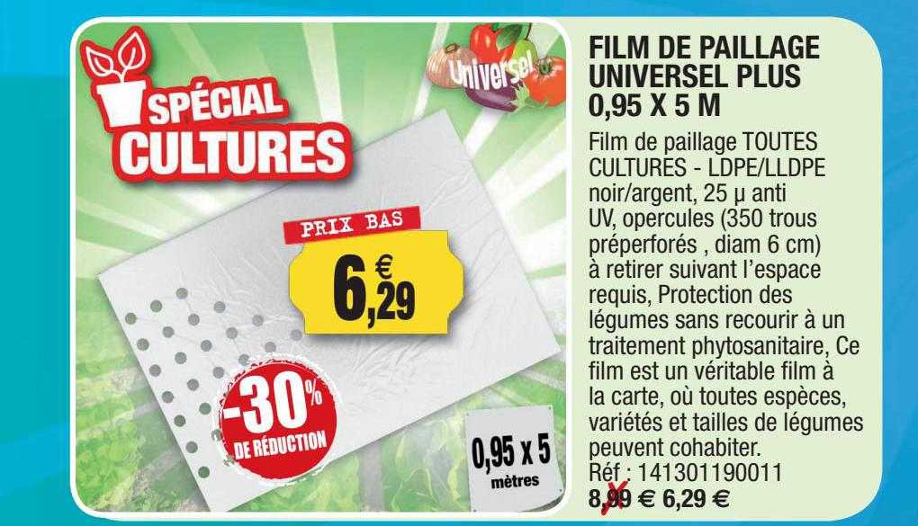 film de paillage unversel plus 0,95 x 5 m