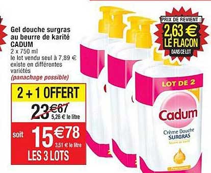 Gel Douche Surgras Au Beurre De Karité Cadum