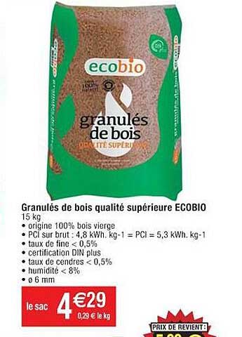 Granulés De Bois Qualité Supérieure écobio