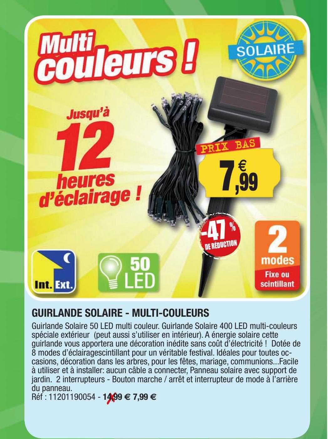 guirlande solaire - multi-couleurs