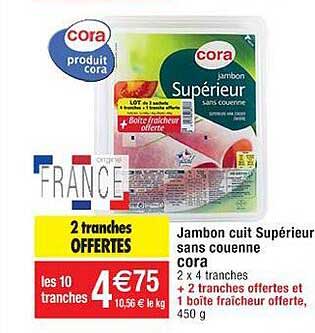 Jambon Cuit Supérieur Sans Couenne Cora
