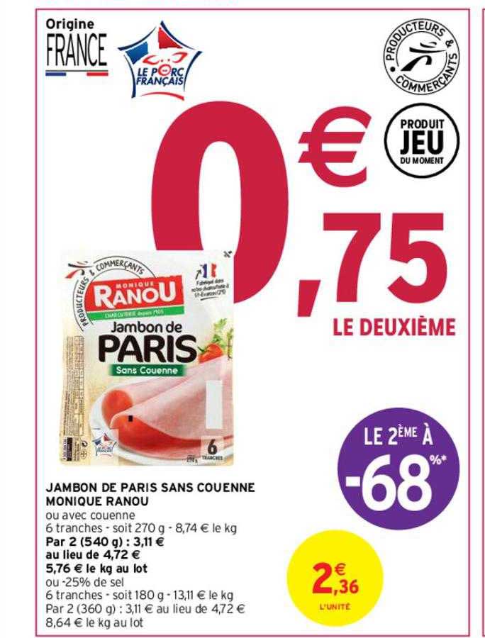 jambon de paris sans couenne monique ranou