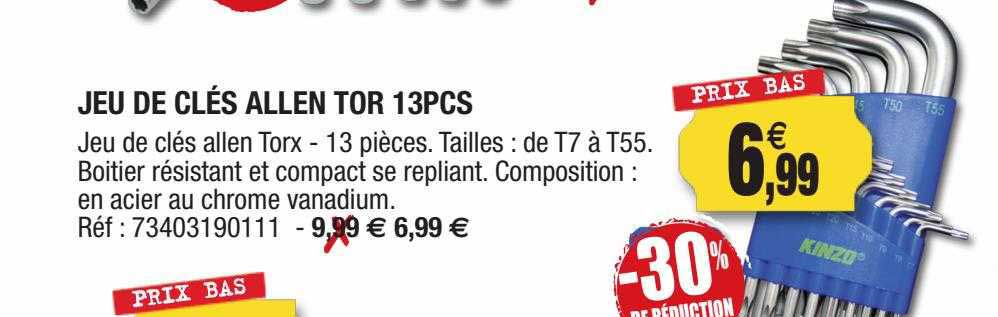 jeu de clés allen tor 13pcs
