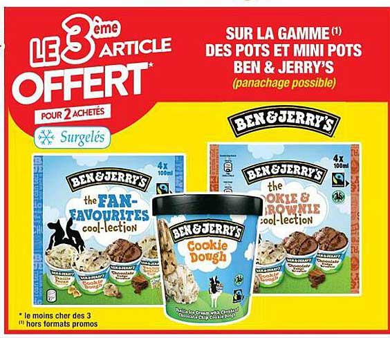 la gamme des pots et mini pots ben & jerry's