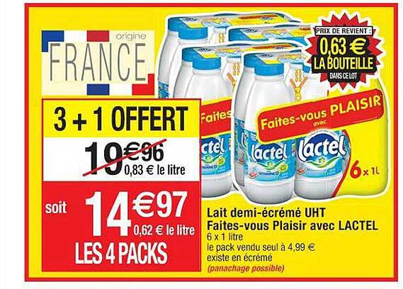 lait demi-écrémé uht faites-vous plaisir avec lactel