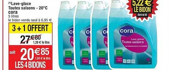 lave-glace toutes saisons -20°c cora