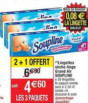 lingettes sèche-linge grand air soupline