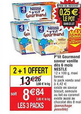 P'tit Gourmand Saveur Vanille Dès 6 Mois Nestlé