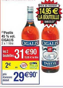 Pastis 45% Vol. Cigalis