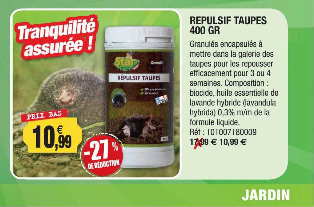 répulsif taupes 400 gr