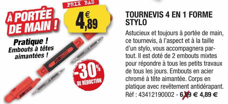 Tournevis 4 En 1 Forme Stylo