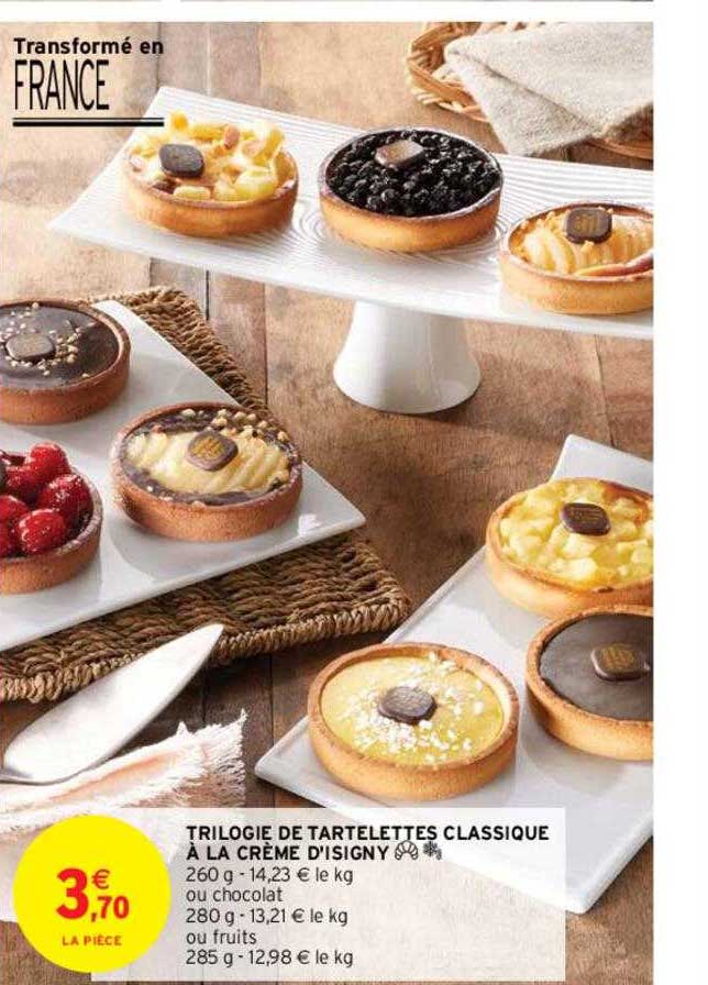 trilogie de tartelettes classique à la crème d'isigny