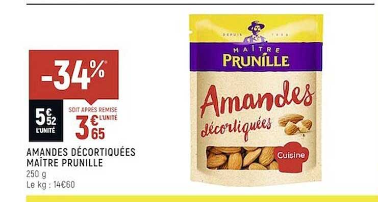 amandes décortiquées maître prunille