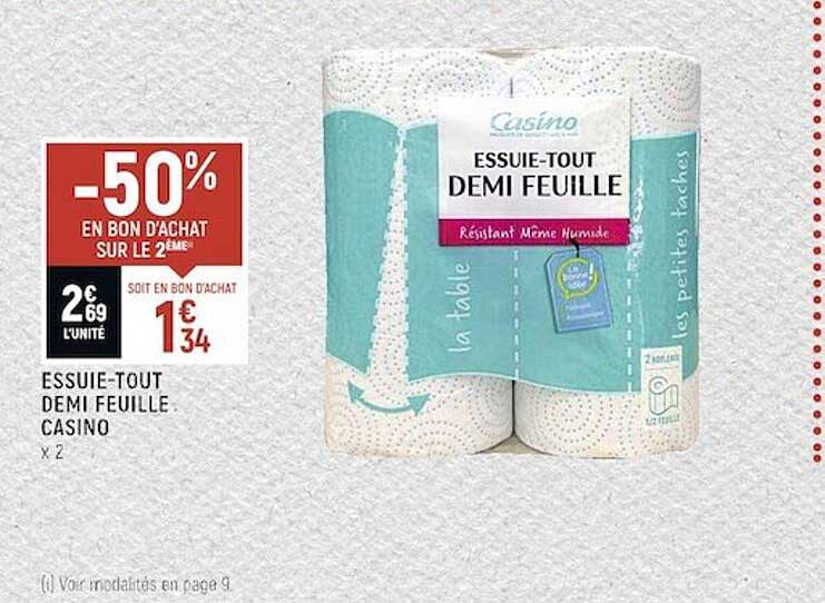 essuie-tout demi feuille casino