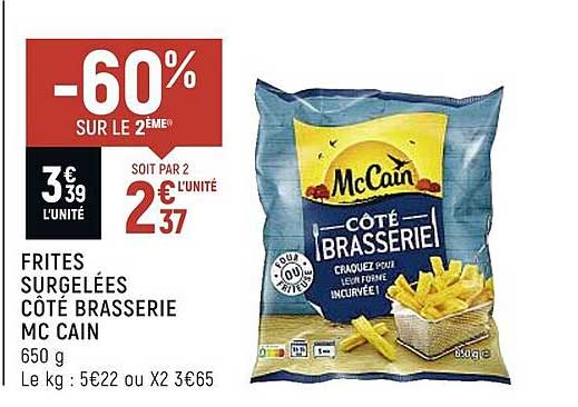 frites surgelées côté brasserie mc cain