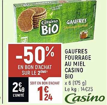 Gaufres Fourrage Au Miel Casino Bio