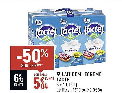 lait demi-écrémé lactel