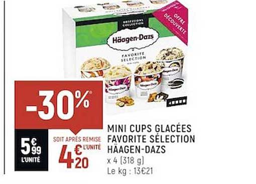 mini cups glacées favorite sélection häagen-dazs