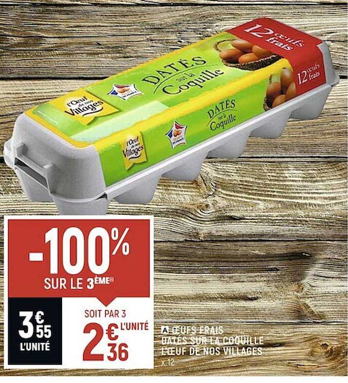 oeufs frais datés surl la coquille l'oeuf de nos villages