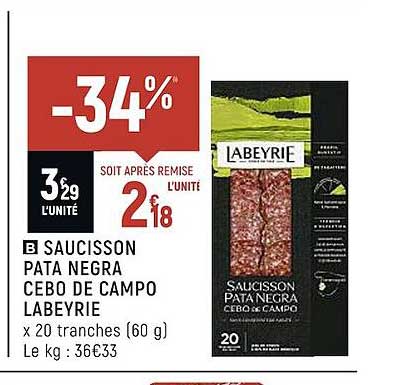 Saucisson Pata Negra Cebo De Campo Labeyrie